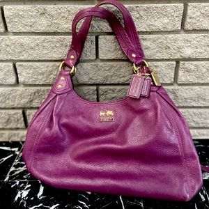 Coach Madison Maggie Plum Leather Purse
